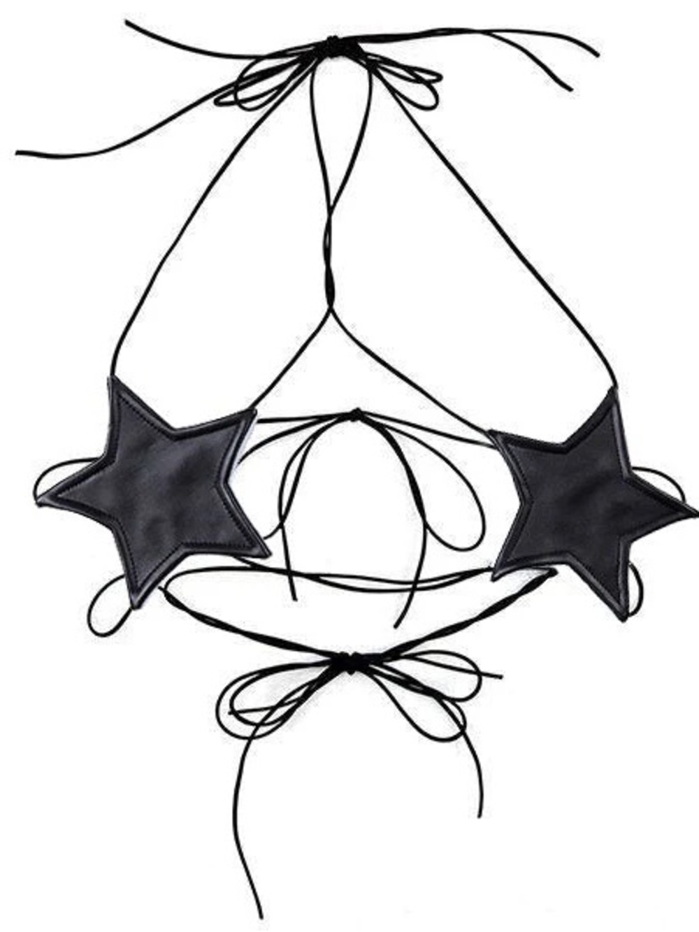 Dolls Kill Shinin' Strappy Halter Star Bra Top - Picture 2 of 5
